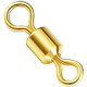 100 PCS Fishing Tackle Supplies Zimu Swivel Gold-plated Swivel Fishing Accessories, Specification: Length 0.8cm(Gold)