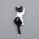 Cute Cat Creative DIY Refrigerator Stickers Doll Magnetic Stickers(Black White)