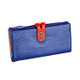 3572 Litchi Texture Leather Zipper Lady Wallet Large-capacity Purse(Sapphire Blue)