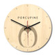 Porcupine Pattern Home Office Bedroom Decoration Wooden Mute Wall Clock, Size : 28cm