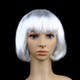 Party Cosplay Headwear Straight Short PET Wigs For Female(White)