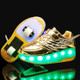 CD03 LED Double Wheel Wing Roller Skating Shoes, Size : 39(Gold)