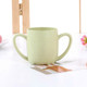 2 PCS  Wheat Straw Double Ear Mug Healthy Mouth Cup(Green )