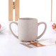 2 PCS  Wheat Straw Double Ear Mug Healthy Mouth Cup(White)