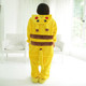 Adults Animal Pajamas Set Cartoon Women Men Winter Unisex Flannel Stitch Pajamas, Color:Pikachu(XL)