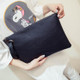 Simple Retro Ladies Handbag Fashion Large Capacity Clutch Bag Zipper Envelope Bag(Black)