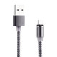 360 Degree Rotation 1m Weave Style Micro USB to USB 2.0 Strong Magnetic Charger Cable with LED Indicator, For Samsung, HTC, LG, Sony, Huawei, Lenovo, Xiaomi and other Smartphones(Grey)