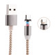 360 Degree Rotation 1m Weave Style Micro USB to USB 2.0 Strong Magnetic Charger Cable with LED Indicator, For Samsung, HTC, LG, Sony, Huawei, Lenovo, Xiaomi and other Smartphones(Gold)