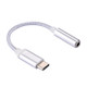 USB-C / Type-C Male to 3.5mm Female Weave Texture Audio Adapter, For Galaxy S8 & S8 + / LG G6 / Huawei P10 & P10 Plus / Oneplus 5 / Xiaomi Mi6 & Max 2 /and other Smartphones, Length: about 10cm(Silver)