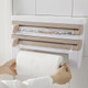 Kitchen Wall Mounted Cling Film Holder Wrap Storage Rack Hanger Rack Cutting Device, Size: 39 x 10 x 24cm(Khaki)