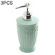 3 PCS Round Press Style Carved Shower Gel Hand Soap Fill Empty Bottle (Baby Blue)