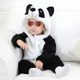 Babies Cartoon Animal Shape Flannel Jumpsuit Romper, Size:90CM(Panda)