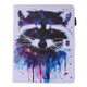 For iPad mini 4 / 3 / 2 / 1 Painting Colorful Raccoon Pattern Horizontal Flip Leather Case with Holder & Wallet & Card Slots & Pen Slot