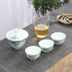 5 in 1 Hand-painted Outdoor Portable Travel Storage Teapot Kungfu Cup Tea Set(Bamboo orchid)
