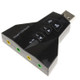 2.1 Channel USB Sound Adapter (Double USB Microphone, Double USB Headset)(Black)