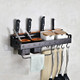 50cm 2 Cups Kitchen Multi-function Wall-mounted Storage Rack Holder (Black)