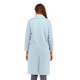 Women Solid Color Long Sleeve Woolen Coat (Color:Blue Size:M)
