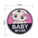 Baby in Car Lovely Smile Face Adoreable Car Free Sticker(Pink)