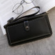 PU Leather Long Wallet Women Purse Female Clutch Zipper Wallets(Black)