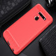 Brushed Texture Carbon Fiber Shockproof TPU Case for LG G8 ThinQ (Red)