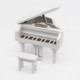 1:12 Mini House Toy Simulation Grand Piano Decoration(White )