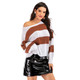 Casual Colorblock Women Knit Sweater (Color:As Show Size:L)