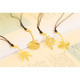 4 PCS Office Supplies Stationery Cute Gold Metal Bookmark Plants Paper Clip for Book, Random Style Delivery