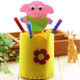 3 PCS Children Handmade Non-woven Fabric 3D Pen Container DIY Toy Baby Creative Toys(Animal Yellow)