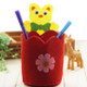 3 PCS Children Handmade Non-woven Fabric 3D Pen Container DIY Toy Baby Creative Toys(Animal Red)