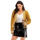 Striped Cardigan V-neck Loose Sweater (Color:Yellow Size:S)