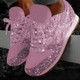 Autumn and Winter Sponge Sequins Breathable Platform Sports Shoes, Size:43(Pink)