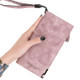 Fashion Ladies Zipper Long Dull Polish Retro PU Leather Wallet Clutch Coin Purse(Light Pink)