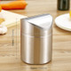 Mini Stainless Steel Rubbish Bin Swing Bucket Desktop Garbage Waste Container, Diameter: 12cm