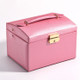 Simple Portable Jewelry Box Earrings Ring Storage Consolidation Box with Drawers, Size : 17.5 x 14 x 13cm(Rose Red)