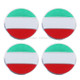 4 PCS Italy Flag Metal Car Sticker Wheel Hub Caps Centre Cover Decoration