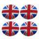 4 PCS England Flag Metal Car Sticker Wheel Hub Caps Centre Cover Decoration