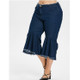 Fashion Women Plus Size Casual Pants(Color:Dark Blue Size:XXXXXL)