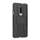 Tire Texture TPU+PC Shockproof Phone Case for OnePlus 7, with Holder (Black)