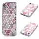 For iPhone XR Plating Marble Pattern Soft TPU Protective Case(Pink)