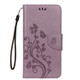 Embossed Butterfly Pattern Horizontal Flip Leather Case with Card Slot & Holder & Wallet & Lanyard For iPhone XR (Purple)