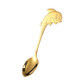 2 PCS Stainless Steel Dolphin Shape Cartoon Coffee Stirring Spoon Ice Cream Spoon Child Feeding Spoon(Gold)