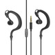 Kimmar R02 Fashionable Waterproof IPX5 10mm Speaker Ergonomic Wired Earhook Earphone(Black)