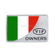 Universal Car Italy Flag Rectangle Shape VIP Metal Decorative Sticker (Silver)