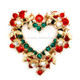 Christmas Heart Shape Multi-color Wreath Electroplating Crystal Brooch Pins Women Fashion Brooch