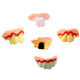 5 PCS Halloween Prank Funny Various Modelling Entire Scary Bucktooth Dentures Teeth Fake Braces for Party Club, Random Style Delivery