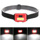 2 PCS Mini COB LED Headlamp Adjustable Camping Torch Lamp Light with 3 Modes(Black)