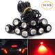 10 PCS 18mm 1.5W DC9-80V Motorcycle Eagle Eye Light Double Lens(Red Light)