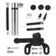 Manual Mini Portable Bicycle Aluminum Alloy Pump+ Glue-free Tire Patch + Fish-shaped Tire Lever (Silver)