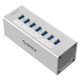 ORICO A3H7 Aluminum High Speed 7 Ports USB 3.0 HUB with 12V/2.5A Power Supply for Laptops(Silver)