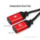 ENKAY ENK-AT104 8 Pin to Dual 8 Pin Charging Listen to Songs Aluminum Alloy Adapter Conversion Cable(Red)